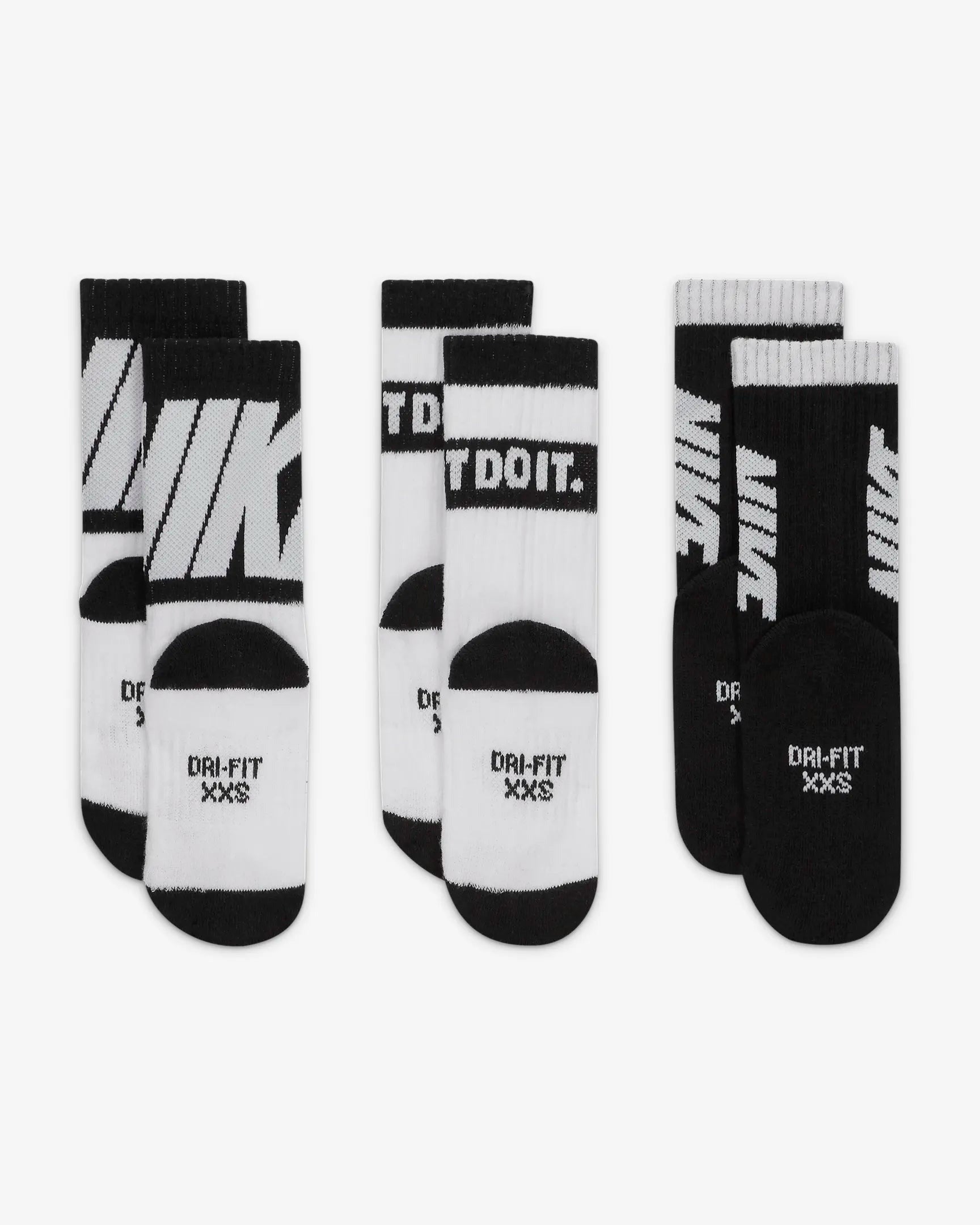 NIKE KIDS 3PCK SOCKS BLACK-BN0679-023