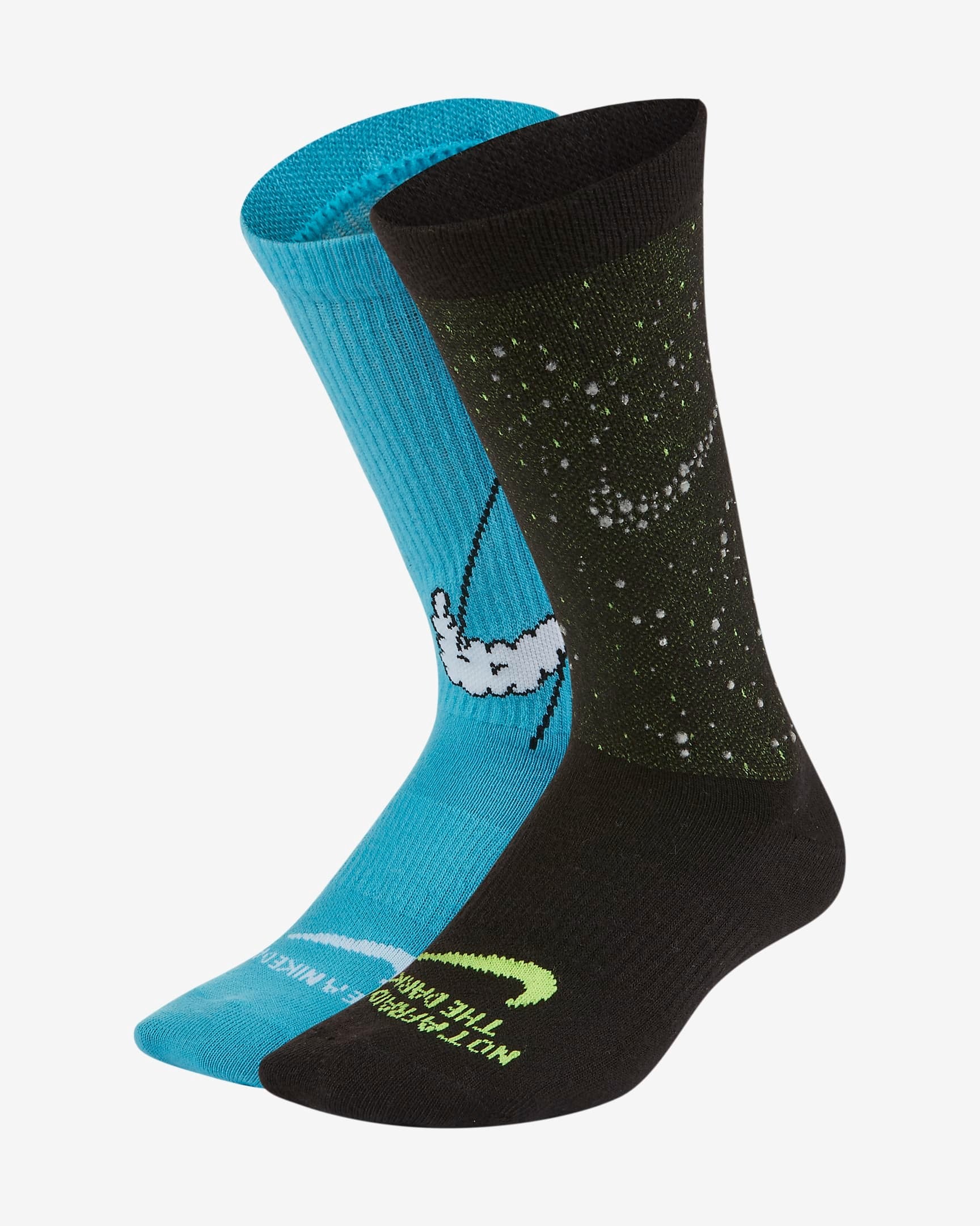 NIKE KIDS EVERYDAY CREW SOCKS 2 PR GLOW-CK7311-903
