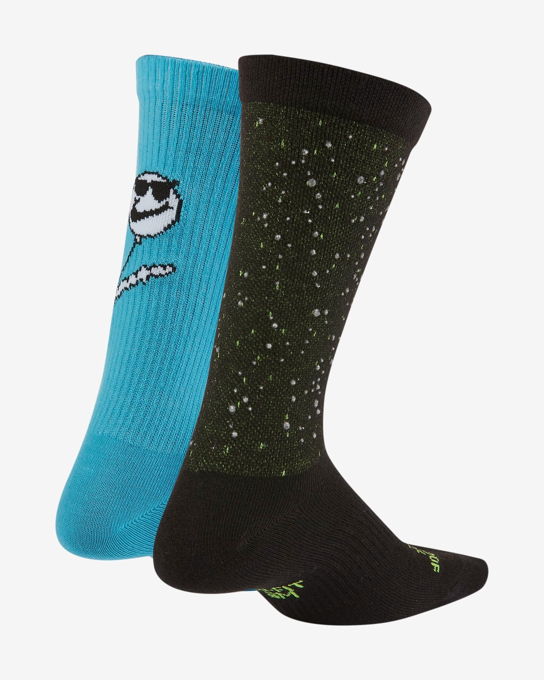 NIKE KIDS EVERYDAY CREW SOCKS 2 PR GLOW-CK7311-903