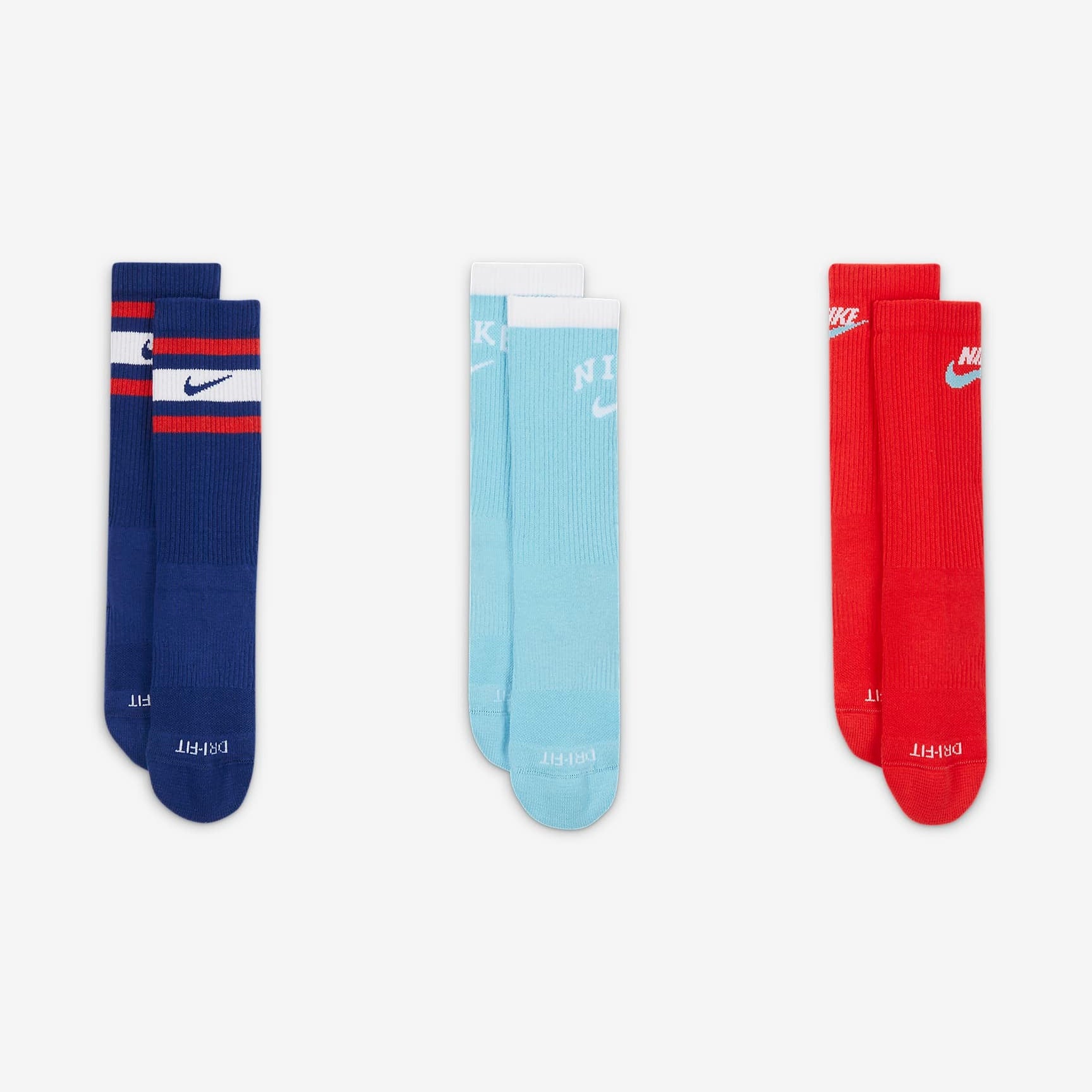 NIKE KIDS EVERYDAY PLUS CUSHIONED CREW SOCKS-DH3415-905