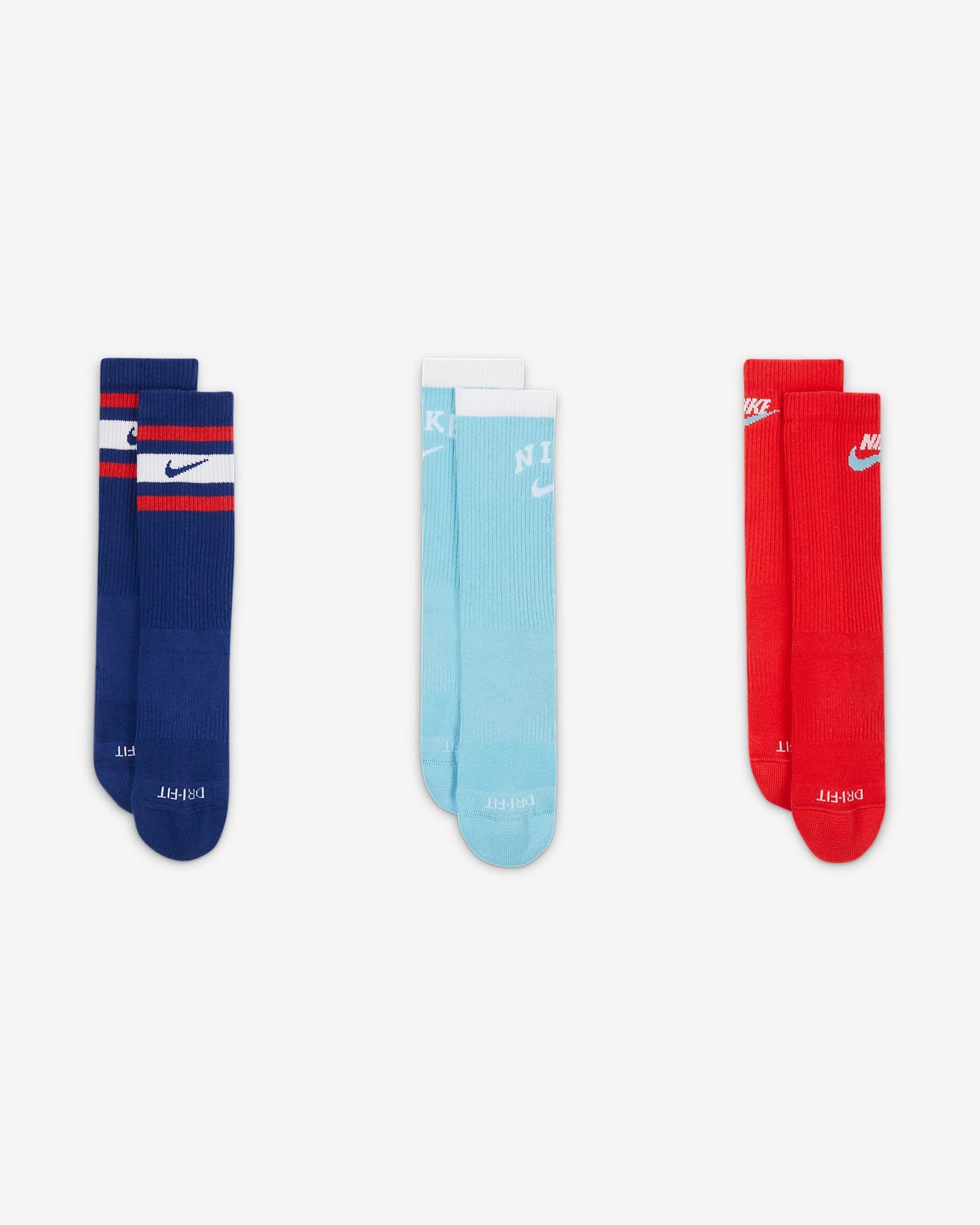 NIKE KIDS EVERYDAY PLUS CUSHIONED CREW SOCKS-DH3415-905