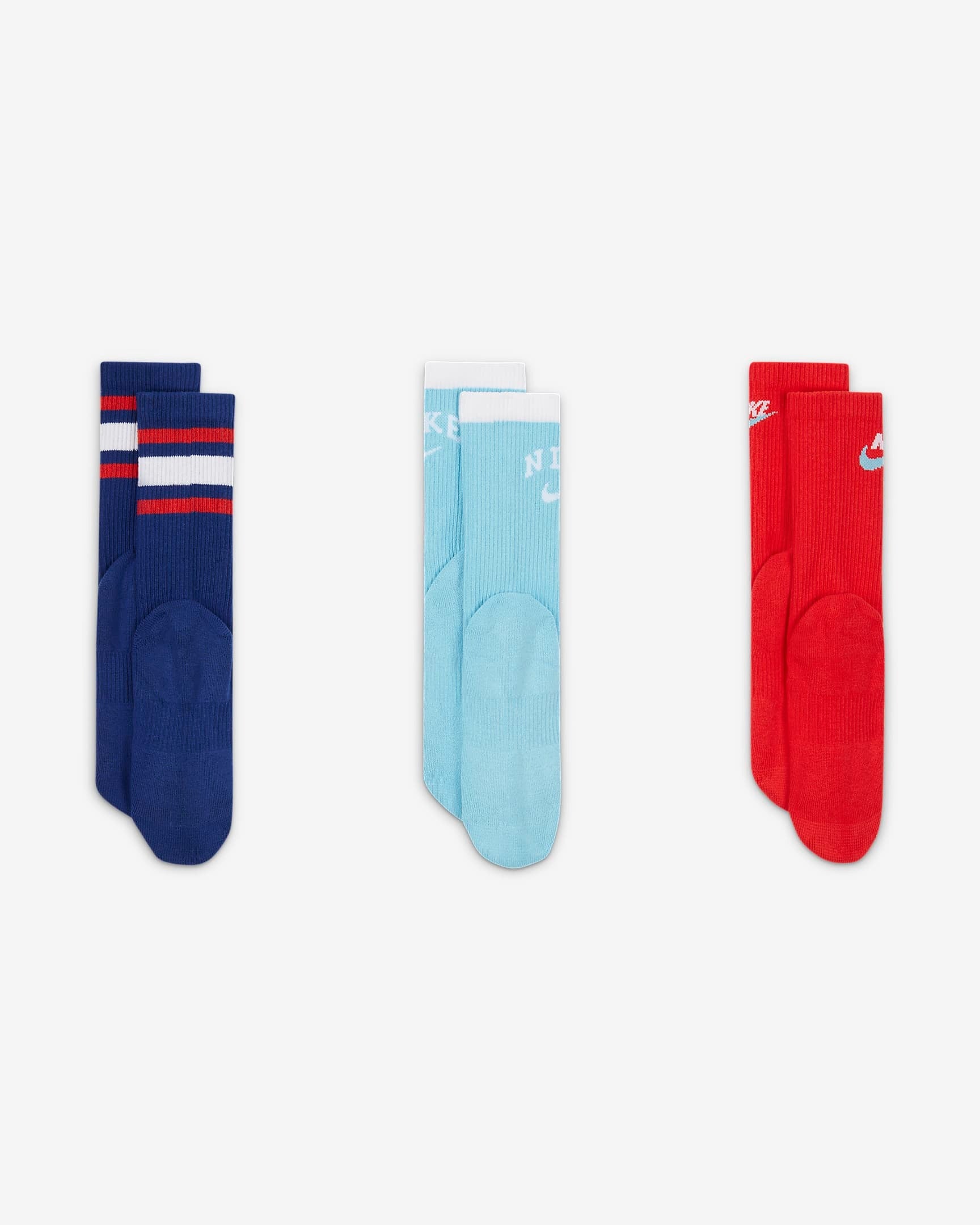 NIKE KIDS EVERYDAY PLUS CUSHIONED CREW SOCKS-DH3415-905