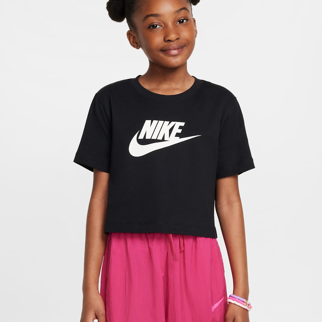NIKE KIDS GIRLS' SPORTSWEAR TEE CROP FUTURA HBR-FZ5548-010