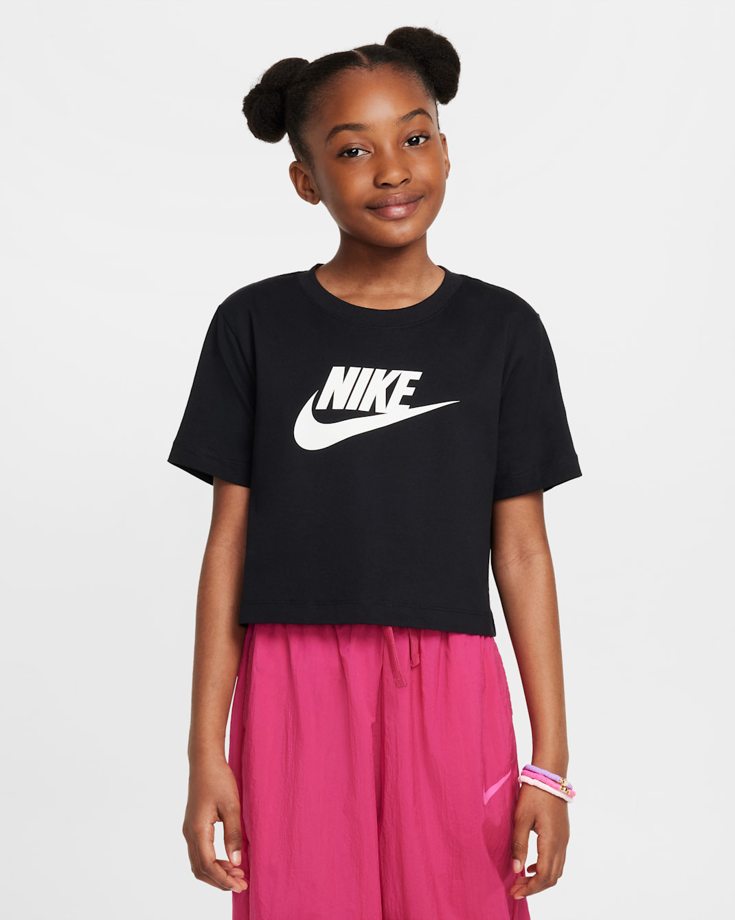 NIKE KIDS GIRLS' SPORTSWEAR TEE CROP FUTURA HBR-FZ5548-010