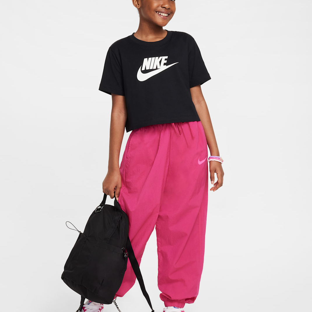 NIKE KIDS GIRLS' SPORTSWEAR TEE CROP FUTURA HBR-FZ5548-010