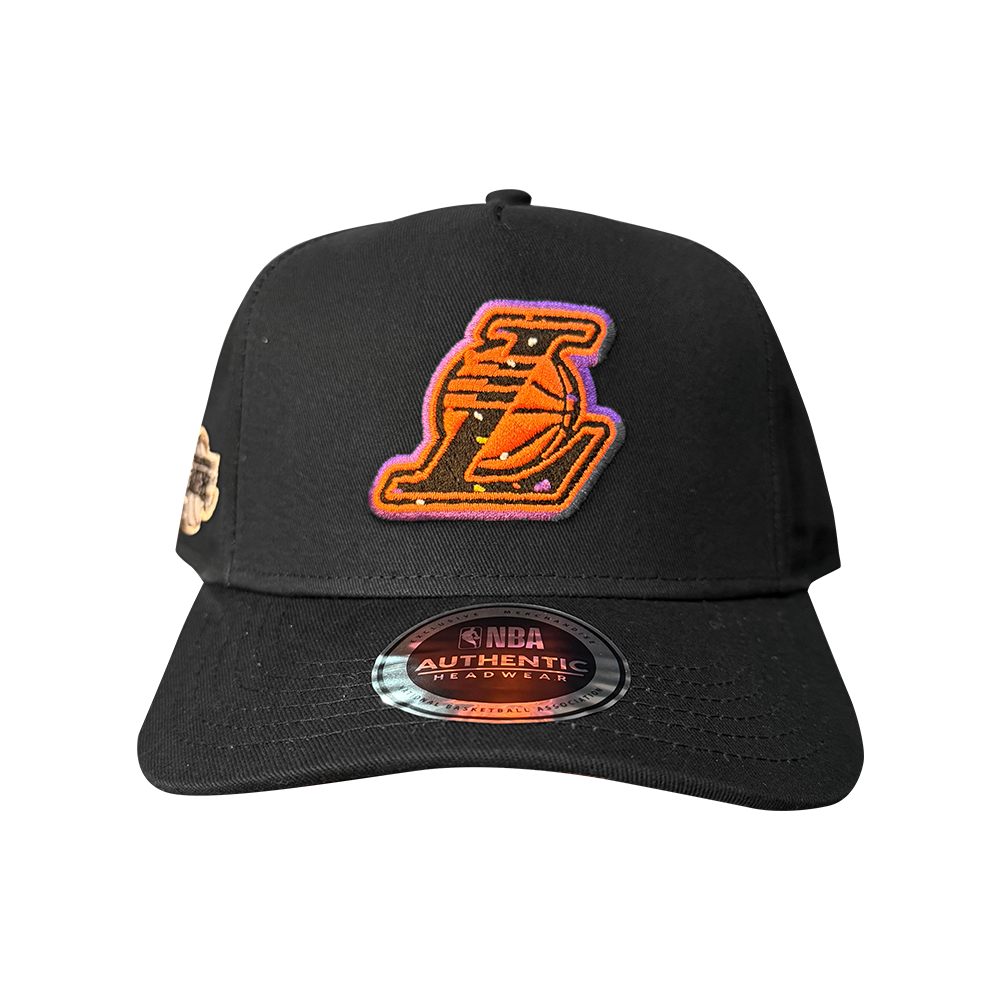 NBA KIDS BOUNCE PARTY 5 PANEL CURVED CAP - BLACK2, LOS ANGELES LAKERS