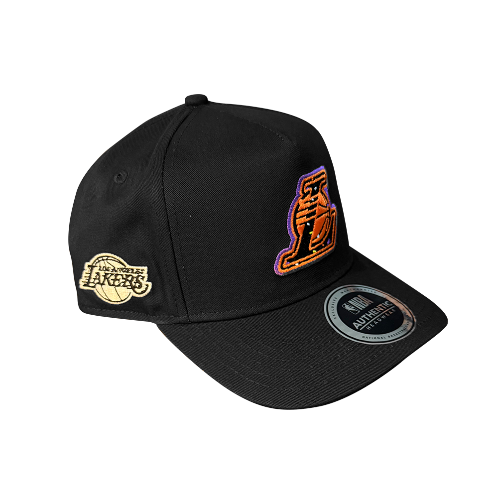 NBA KIDS BOUNCE PARTY 5 PANEL CURVED CAP - BLACK2, LOS ANGELES LAKERS